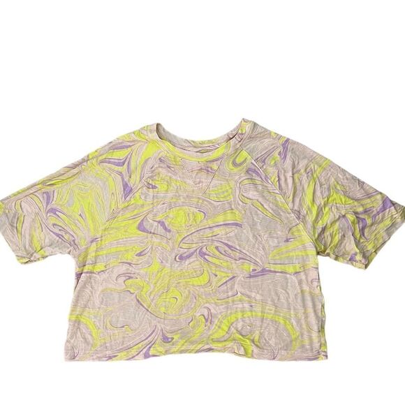 Fabletics Loveday Short-Sleeve Raglan Tee Womens Marble Size medium - Picture 2 of 5